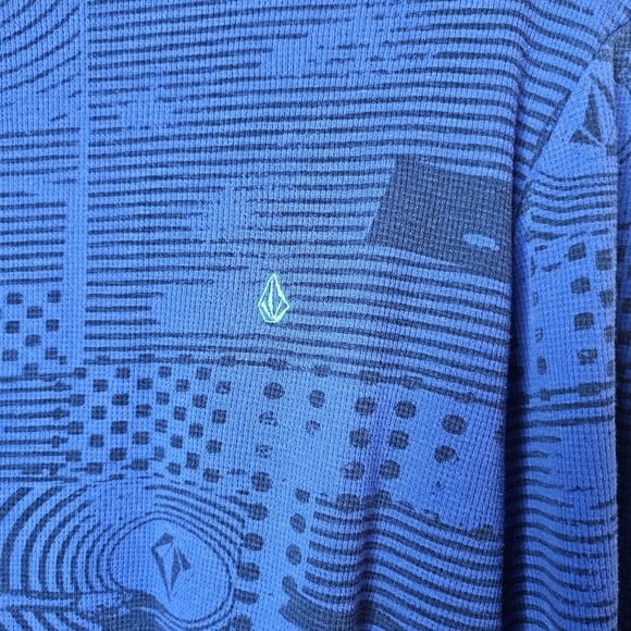 Vtg Volcom Mens L Thermal Long‎ Sleeve Tee Shirt Blue 90s Ski Snowboard Preppy - Picture 5 of 13